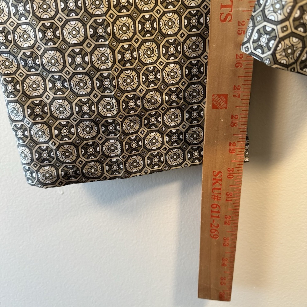 Liz Claiborne Tabitha Silk Pant Women's Sz 8 Khaki/Olive‎ Geometric Print - Picture 6 of 11